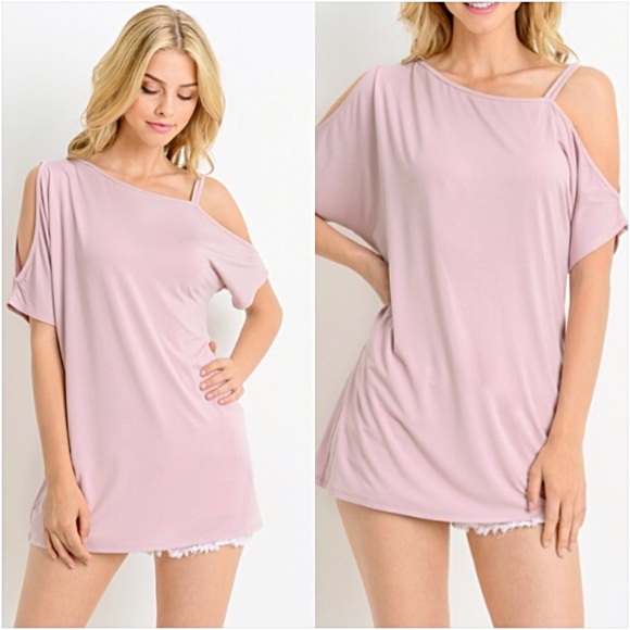 Edgy Sassy Blush Strappy Shoulder Top SM - Picture 3 of 6